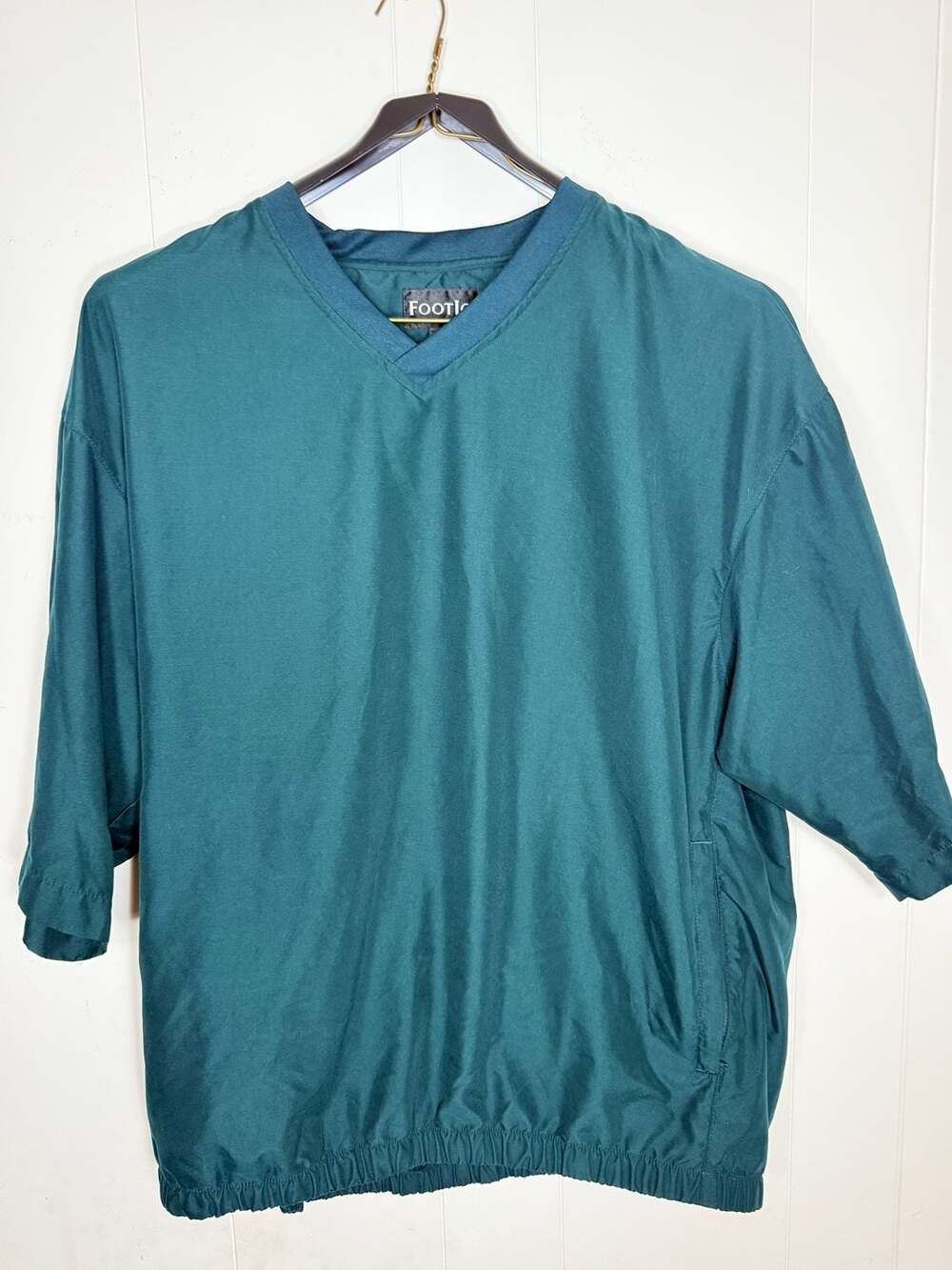 FootJoy Men's Dark Green Short Sleeve V-Neck Windbreaker Pullover XL
